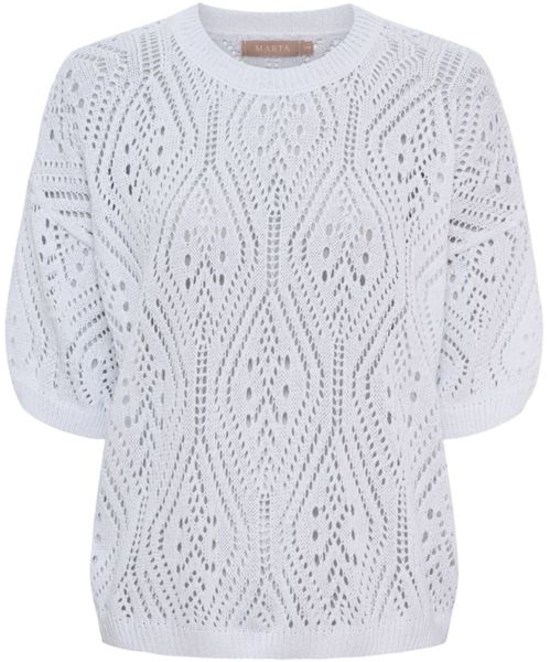 Marta Du Chateau Vina Knit Genser Kort Arm Hvit