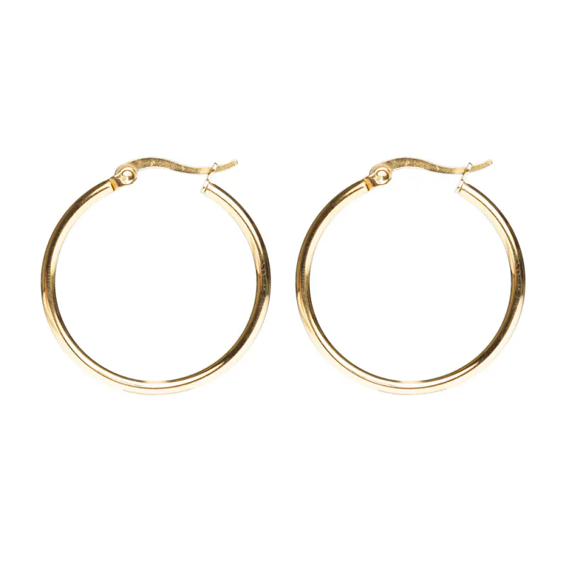 Dark Medium Hoop Gold