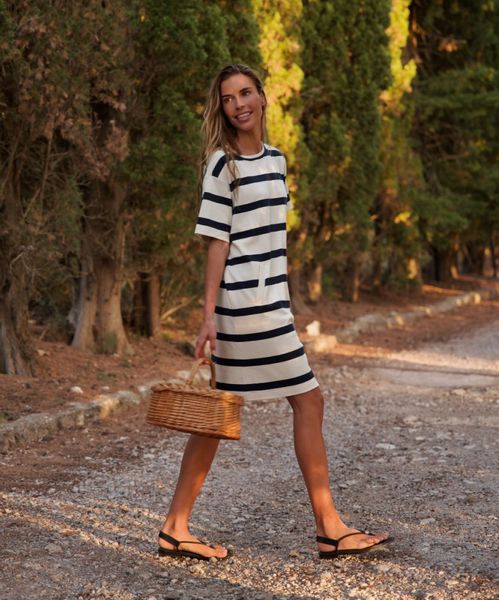 Blue Sportswear Jessica Dress Ecru W New Navy