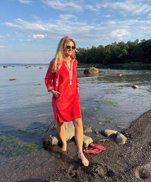 RAH Kaftan Short Dress Coral