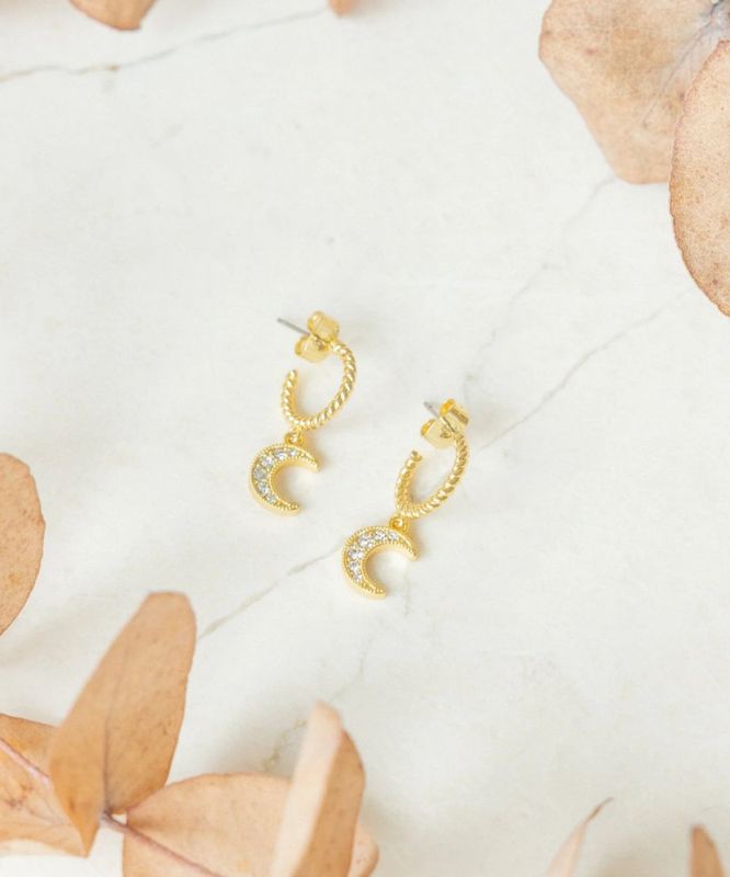Secrets by B Moon Earrings Clear